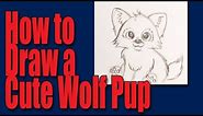 How to draw a cartoon wolfpup