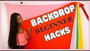 How To Hang Backdrops Without Using A Backdrop Stand | Beginner Studio Filming Setup on a Budget