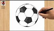 Soccer Ball Drawing Easy | How to Draw a Football Ball Outline Sketch Step by Step