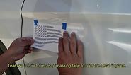 Thin Blue Line American Flag Decal w/Installation Kit (Metallic Silver)