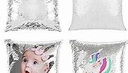 Sublimation Sequin Pillow Cases Blank 16 x 16 Inch 4PCS Silver and White Reversible Mermaid Flip Glitter Pillow Covers