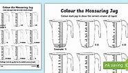 Colour the Measuring Jug (litres) Differentiated Worksheet
