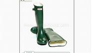 Huntress Womens Green Wide Fitting Wellies by Hunter Boots