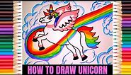 How to draw unicorn with wing and rainbow|peagus drawing|flying rainbow unicorn step by step|unicorn