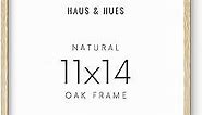 HAUS AND HUES 11x14 Wood Picture Frame - 11x14 Frame Wood Natural Wood Frame 11x14 Picture Frame Wood Picture Frames 11x14 Frame Art Poster Frames 11x14 Document Frames For 11x14, BEIGE FRAMED