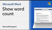 How to show word or character count in Word | Microsoft