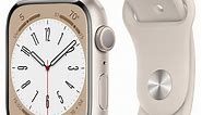 Apple Watch Series 8 GPS 45mm Starlight Aluminum Case With S/M Starlight Sport Band - MNUP3LL/A