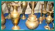 A Collection of 15 Vintage & Antique Brass Vases & Ornaments & what it is worth?