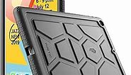 Poetic TurtleSkin Case Designed for iPad 10.2 9th Generation (2021) / 8th Generation (2020) / 7th Generation (2019), Heavy Duty Shockproof Kids Friendly Silicone Case Cover, Black