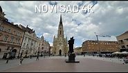 Novi Sad, Serbia 4K - Walking Tour in City Center (Stari Grad Novi Sad)
