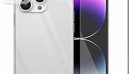 Compatible with iPhone 14 pro max case Square Clear White Phone case for iPhone 14 pro max case for Women with Screen Protector
