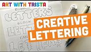 Easy beginner art tutorial to create bubble, block and fancy letters - Art With Trista