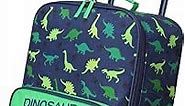 VASCHY Rolling Luggage for Kids, Cute Travel Carry on Suitcase for Boys Toddlers/Children with Wheels 18inch Dinosaur