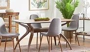 Noble House Nissie 5-Piece Mint Fabric Upholstered and Natural Walnut Wood Dining Set 18365