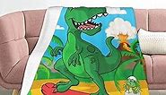 Fuzzy Throw Blanket 350 GSM Fleece Ultra-Soft Microfiber Blanket for Adults Kids Gift Couch, Sofa, Bed Dinosaur 60"x50"