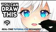 How To Draw Anime Eyes [For Beginners] Digital Art Tutorial