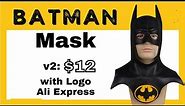 $12 1989 Batman Cowl Mask with Yellow Bat Logo from Ali Express - Bruce Wayne cosplay Michael Keaton