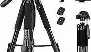 VICTIV 74” Camera Tripod, Tripod for Camera and Phone, Aluminum Heavy Duty Tripod Stand for Canon Nikon with Carry Bag and Phone Holder, Compatible with DSLR, iPhone, Spotting Scopes, Max Load 15 Lb