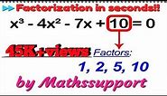 Factorization of Cubic polynomials || shortcut method || made easy by mathssupport