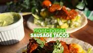 No food waste allowed around here! 😤 Get the full deets on this Earth Month-friendly recipe below! —— SERVINGS: 6 PREP TIME: 15 minutes COOK TIME: 10 minutes INGREDIENTS: 1 package Beyond Sausage Brat Original ¼ cup taco sauce 1 tbsp taco seasoning ½ head cabbage, diced ¼ cup green onions, diced ¼ cup cilantro, finely cut 1 cup pineapple, diced or canned pineapple tidbits 6 taco-sized flour tortillas Avocado crema: 1 avocado ¼ cup lime juice 3 tbsp cilantro 1 tbsp vegan sour cream Salt to taste