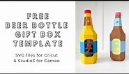 FREE SVG download - DIY paper beer bottle gift box - digital files for Cricut and Silhouette Cameo