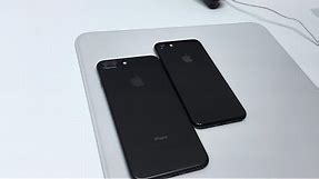Jet black iPhone 7 vs. matte black iPhone 7 Plus