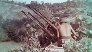 Original color footage of 2cm Flak 38 and Flakvierling 38 in action in Italy circa 1944