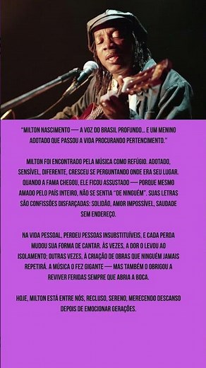 Milton Nascimento — a voz que só nasceu porque havia silêncio demais