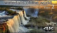WORLD'S WATERFALLS in 4K [w music] Nature Relaxation™ 1 Hour Ambient Film for Healing & Meditation