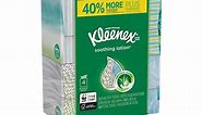 Kleenex Soothing Lotion Facial Tissues, 4 Cube Boxes, 65 White Tissues per Box, 3-Ply (260 Total)