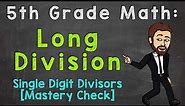 Long Division with Whole Numbers (Mastery Check) | Single Digit Divisors | 5th Grade Math