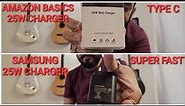 Amazon 25W Charger vs Samsung 25W Charger | Amazon Basics 25 Watt charger for Samsung Phones