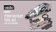 Ozito 170W Rotary Tool Set with Flexible Shaft & 109 Accessories - Product Video