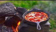 Cast Iron Pizza on a Campfire Technique