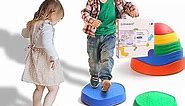 Stepping Stones for Kids, 5pcs Non-Slip Plastic Balance River Stones for Promoting Children's Coordination Skills Sensory Play Equipment Toys Toddler Ages 3 4 5 6 7 8 Years