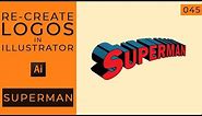 Superman text logo in Illustrator (Tutorial)