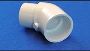 45 Degree Slip Elbow Fitting for Schedule 40 PVC Pipe (Spig x Slip)