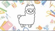 How To Draw A Cute Llama- Playing And Colouring For Kids