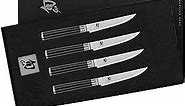 Shun Cutlery Classic Steak Knife Set - 4.75" Steak Knives, 4 Piece, Razor-Sharp Meat Slicing Knife, Keeps Juices in Steak and Preserves Flavor, Handcrafted Japanese Kitchen Knives,Silver