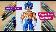 How to draw Vegeta SSj Blue Evolution | Step by Step Tutorial