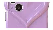 Big Heart Phone Case Purple, Cute Aesthetic Preppy Trendy Women Girly Girl Pretty Compatible with iPhone Case (Compatible with iPhone 15)