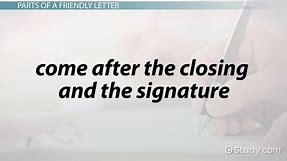 Friendly Letter Format, Parts & Example