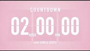 2 Hours Countdown Flip Clock Timer / Simple Beeps 🌸🔔