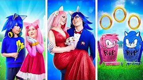 Love Story of Sonic the Hedgehog and Amy Rose! Sonic in Real Life! How to Become a Bride!