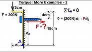Physics 15 Torque (20 of 25) More Examples: 2 F=? of Screw on Bracket