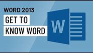 Word 2013: Getting Started