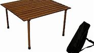 W2817 Low Wood Portable Table with Carrying Bag, Brown