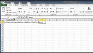 How to Make address book in Excel 2010