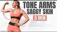 Exercises to TONE ARMS and tighten LOOSE skin - 5 Minutes