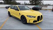 Tour the BMW M3 Competition xDrive in Individual Dakar Yellow | 4K